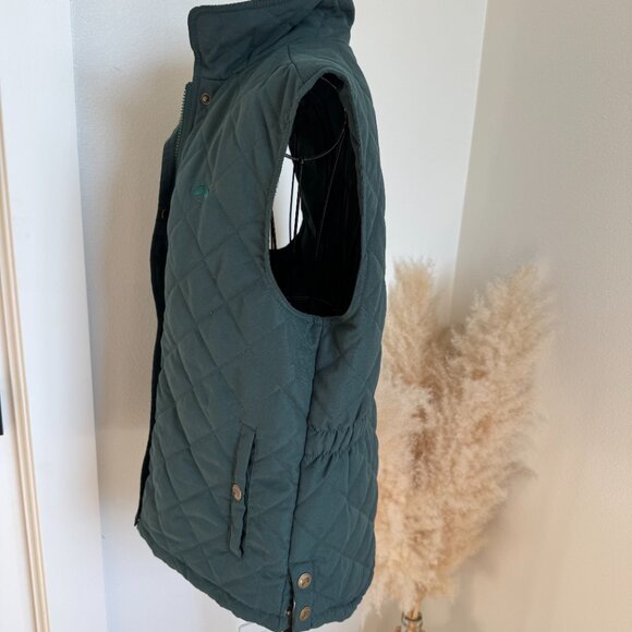 Riding Sport Women's Equestrian Wear Hunter Green Quilted Puffer Vest XL - Picture 2 of 9